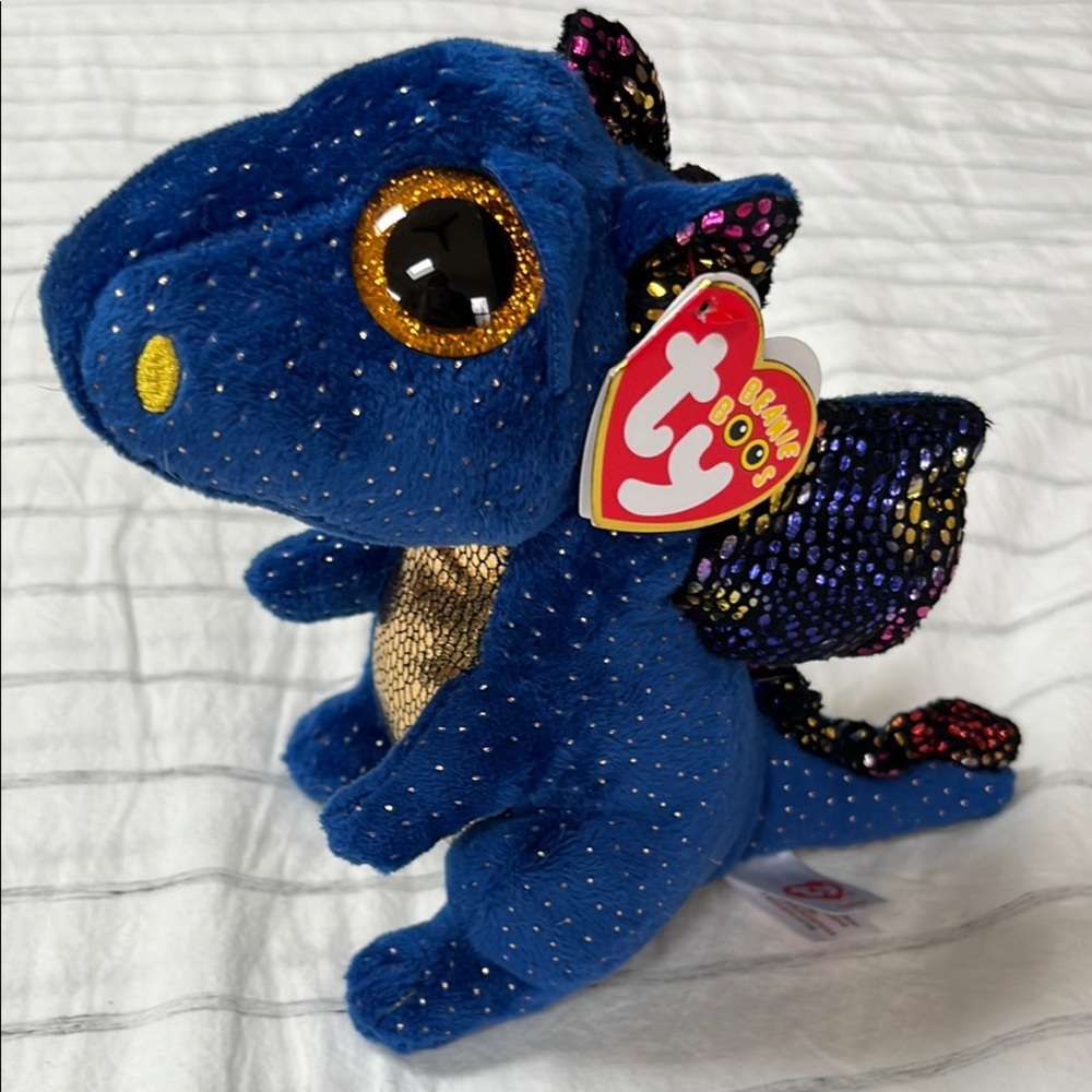 Ty Beanie Boos Blue Saffire Dragon Plush